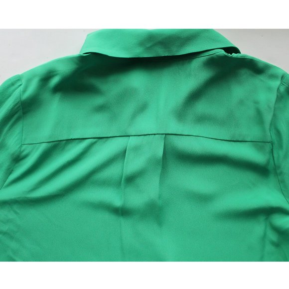 Numi The Simone Button-Up Blouse / Medium / Mint Green Silk Blend Long Sleeves - Picture 8 of 9